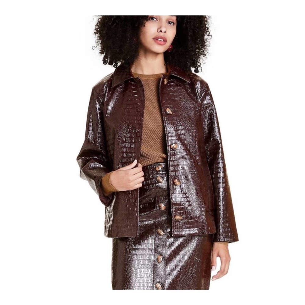 Rachel Comey Target Textured Faux Leather Jacket Coat Size Medium